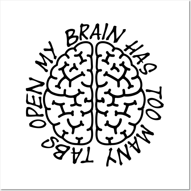 My Brain Has Too Many Tabs Open Wall Art by Hany Khattab